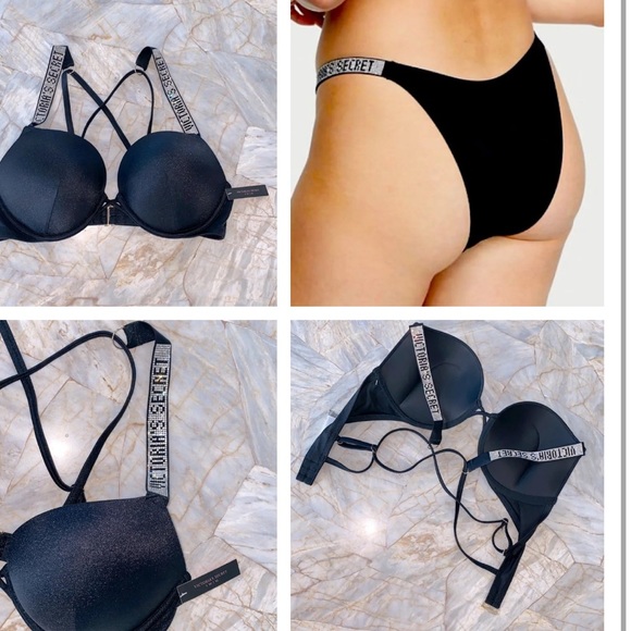 NWT VICTORIA'S SECRET SWIM Set Shine Strap Bombshell Add-2-Cups Push-Up Bikini - Picture 6 of 11